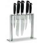 Mercer Cutlery Genesis 6Piece Knife Set with TemperedGlass Bloc