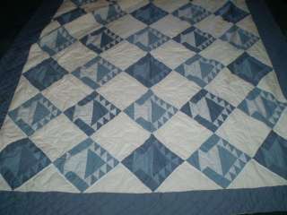 BASKET STYLE QUILT HANDMADE BLUES AND MORE LARGE SIZE  