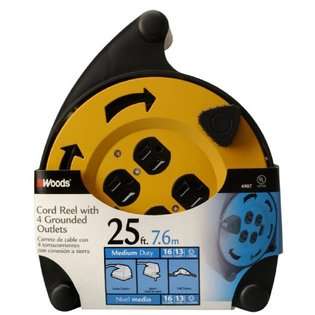   Extension Cord Reel with 4 Outlets and Circuit Breaker 