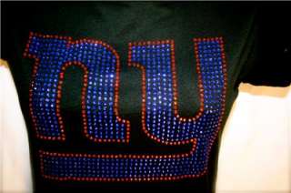 NY New York Giants Bling Womens Studded Tee Shirt Sm 3X  