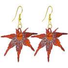Gem Avenue Iridescent Copper Plated REAL Japanese Maple Leaf Dangle 