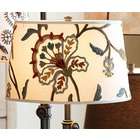   Embroidered Tapered Drum Lamp Shade Multicolor Off White   LARGE