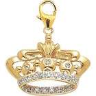 JewelBasket Diamond Charms   14k Yellow Gold and Diamond Crown 