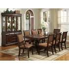 Crown Mark 7 pc cherry finish wood dining table set with merlot fabric 
