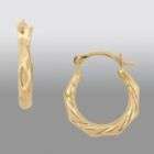 Childs Seven Sided Hoop Earrings. 14K Yellow Gold