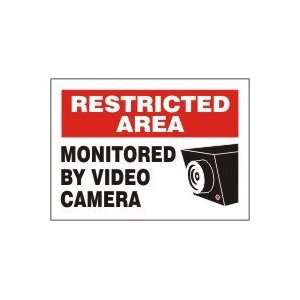 Restricted Area MONITORED BY VIDEO CAMERA (W/GRAPHIC) 7 x 10 Plastic 