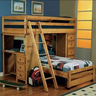 Coaster Wrangle Hill Twin Over Twin Loft Bed with Built in Desk at 