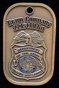 Company B, 221st Military Intelligence Battalion 1SGs Challenge Coin 