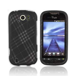 For HTC Mytouch 4g Slide Gray Plaid Black Rubber Hard Shell Case Cover 
