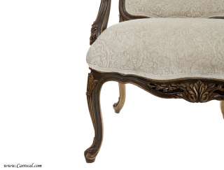   of French Carved Louis XV Accent Living Room Arm Chairs made in Italy