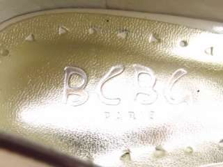 Womens shoes off white patent vegan BCBG Paris 8.5 B mary jane heels 