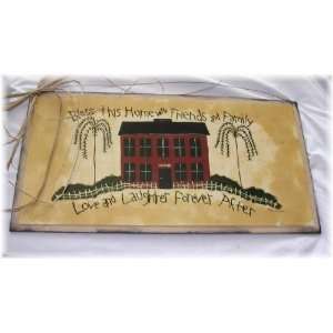 Bless This Home with Friends Family Love Laughter Large Country Wooden 