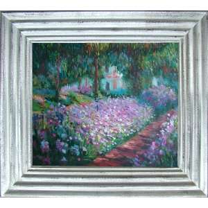   Garden At Giverny Framed Oil Painting By Claude Monet