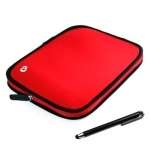 Red Reversible Premium Neoprene Sleeve Case for Up to 10.2 Tablet w 
