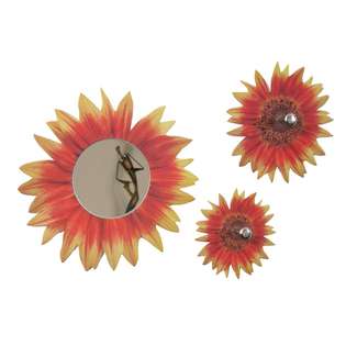  Danya B Decorative Flower Mirror and Hook 3 pc Set at 