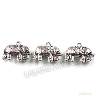 100pcs 141542 Wholesale New Elephant Animal Antique Silver Plated 