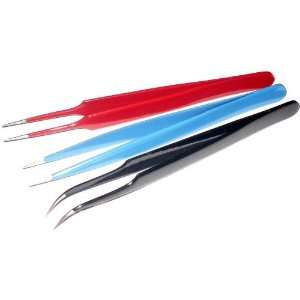  Set of 3pcs.colored Tweezers Stainless Steel Watch Tools 