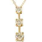 cttw Diamond Princess Stick Pendant. 10K Yellow Gold