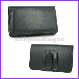 Black Leather Case Pouch Samsung Galaxy Note i9220 GT N7000 Belt Clip 