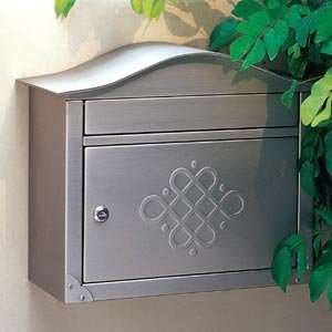   Antique Brass Peninsula Mail Box with Embossed Door