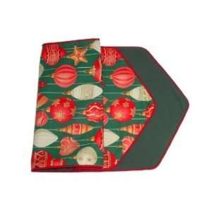 Table Runner 36 Christmas Ornaments Hand Made in USA   Reversible 