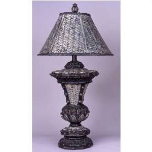 Living Well 4090 Bamboo Table Lamp with Faux Woven Shade