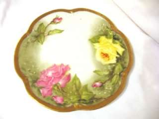 Vintage A. Lanternier Limoges France Rose Plate  