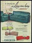 1951 kroehler living room furniture sofa chair luxury vintage print