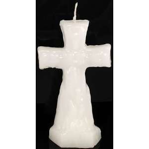  CROSS FIGURE CANDLE 5 inches, Blanca   White