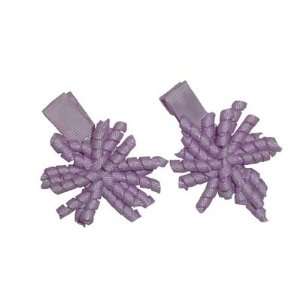    1.5 Lavender Mini Korker Girls Hair Bow Clips, Pair Beauty