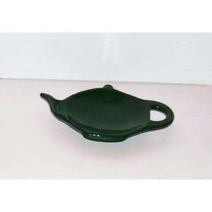    Green Teapot Shaped Tea Bag Holder Tea Caddy