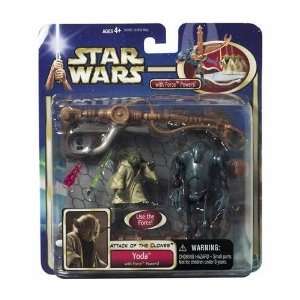   Star Wars Attack of the Clones   Yoda with Force Powers Toys & Games