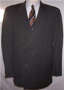   CHARCOAL BROWN 100% WOOL DB sport coat jacket suit blazer men  