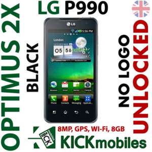 BNIB 8GB LG OPTIMUS 2X P990 BLACK FACTORY UNLOCKED GSM 5052215039356 