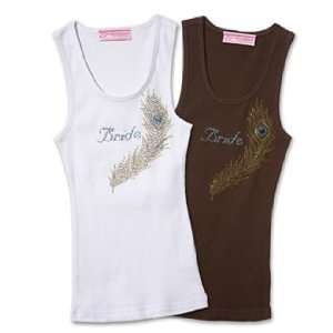  Crystal Bride Tank Top with peacock feather accent Style 