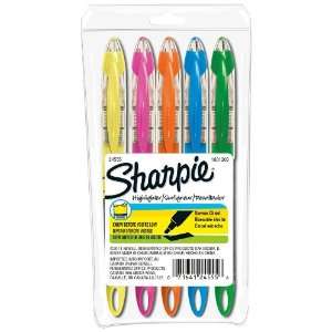  Sharpie Accent Liquid Highlighters, 5 Colored Highlighters 