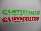   CUMMINS TURBO DIESEL DECAL STICKER ANY COLOR to MATCH your TRUCK 4x4WD
