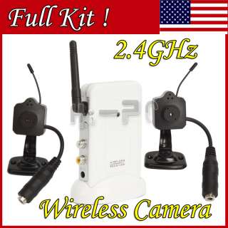 4GHz Wireless 2 Mini Cameras Security Color Camera Receiver Full Kit 