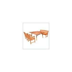  Vifah 4 Piece Outdoor Square Table Dining Set 2