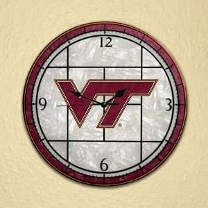    NCAA Virginia Tech Hokies Stained Glass Wall Clock