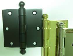 old style ball tip door hinges 3 1/2 x 3 1/2 inches  