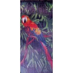    Red Parrot Beaded Curtain Room Divider Panel Decor