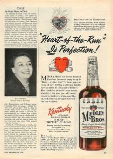 1951 Medley Bros. Kentucky Bourbon Whiskey   Old Ad  