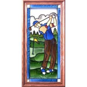  Stained Glass Window   Male Golfer