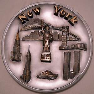 NEW YORK CITY SOUVENIR COLLECTOR PLATE TWIN TOWERS, EMPIRE STATE 