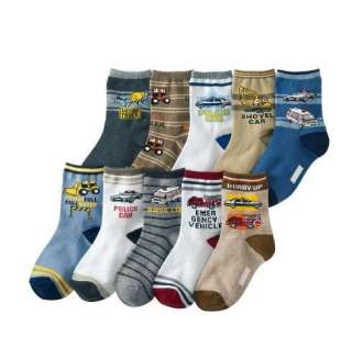 Set 10 Boys Working Vehicles Collection Socks 3 5T/5 8T  