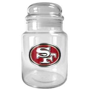   49ers NFL 31oz Glass Candy Jar   Primary Logo 