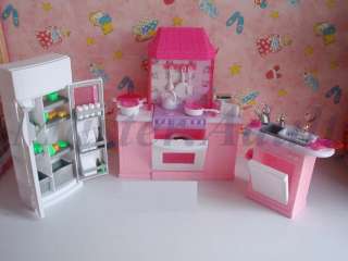   for Barbie 30+pcs playful accessories, Refrigerator, Oven  