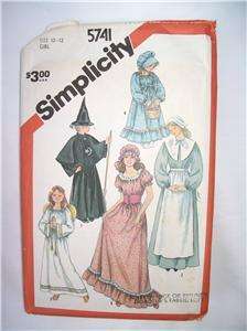   PEASANT PILGRIM ANGEL WITCH Costume Sewing Pattern Simplicity Sz 6 12
