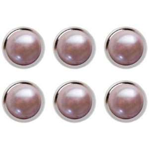  Bazzill Polished Pebble 15mm Brads 6/Package, In The Pink 